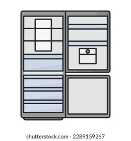 Kitchen refrigerator vector icon.Color vector icon isolated on white background kitchen refrigerator.