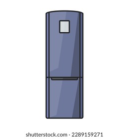 Kitchen refrigerator vector icon.Color vector icon isolated on white background kitchen refrigerator.