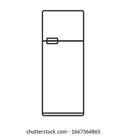 Kitchen refrigerator vector icon.Outline vector icon isolated on white background kitchen refrigerator.