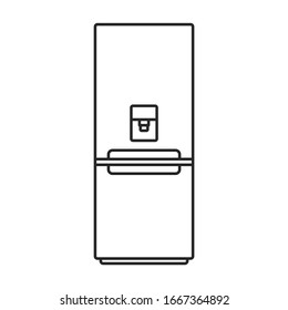 Kitchen refrigerator vector icon.Outline vector icon isolated on white background kitchen refrigerator.