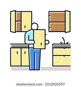 kitchen refurbishment color icon vector. kitchen refurbishment sign. isolated symbol illustration