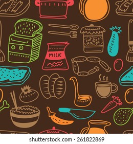 kitchen related object doodle background