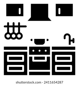 Kitchen Remodel icon line vector illustration