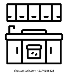 Kitchen Remodeling Icon Outline Vector. House Design. Repair Remodel