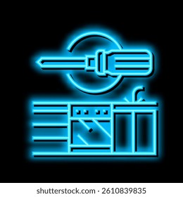 kitchen repair neon light sign vector. kitchen repair illustration