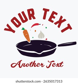 Kitchen Restaurant Badge Pan Illustration for Logo, T-shirt Design and Others