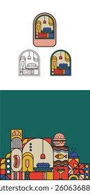 kitchen restaurant culinary branding set logo design illustration vector