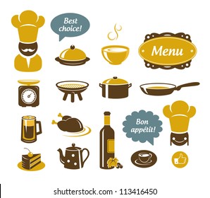 Kitchen and restaurant icons