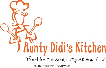 Kitchen restaurant logo template in orange color.