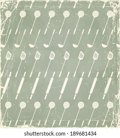 Kitchen retro background, eps10 vector pattern.
