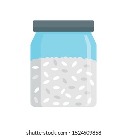 Kitchen rice jar icon. Flat illustration of kitchen rice jar vector icon for web design
