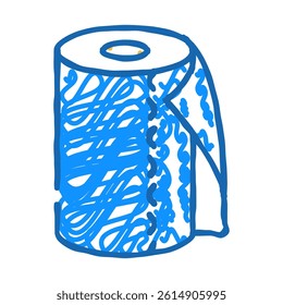 kitchen roll paper towel doodle icon sketch vector. kitchen roll paper towel sign. isolated symbol illustration