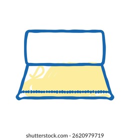Küchenrolle Papierhandtuch Doodle Symbol Skizze Vektor. Küchenrollen-Papierhandtuchschild. einzelne Symbolgrafik