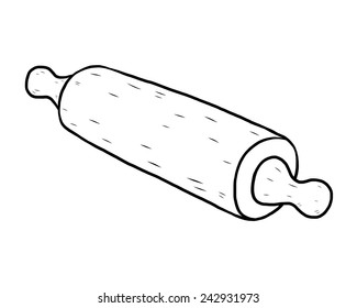 kitchen roller / cartoon vector and illustration, black and white, hand drawn, sketch style, isolated on white background.