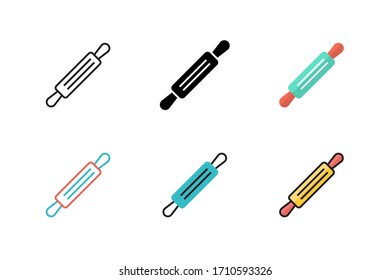 Icono de rodillo de cocina ilustración vectorial con un diseño de estilo diferente. aislado sobre fondo blanco