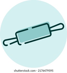 Küchenrollen-Stift, Illustration, Vektorgrafik auf weißem Hintergrund.