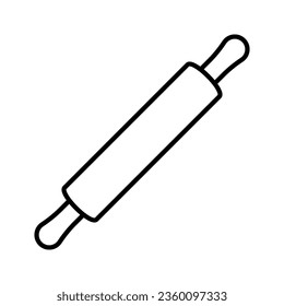 kitchen rolling pin icon, isolated on white background. Vector illustration