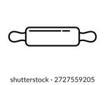 Kitchen rolling pin icon for kneading bakery dough