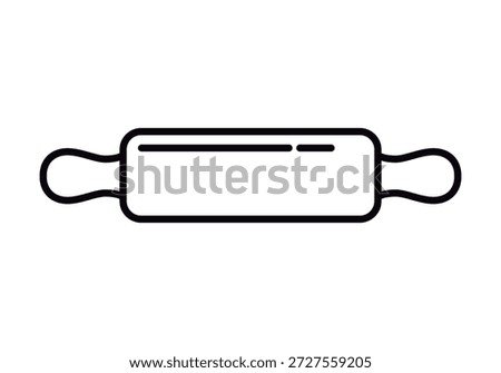 Kitchen rolling pin icon for kneading bakery dough