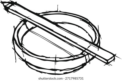 Rollo de cocina colocado sobre una tabla circular que sugiere la preparación de la masa.