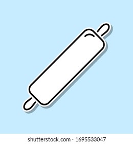 Kitchen rolling pin sticker icon. Simple thin line, outline vector of kitchen icons for ui and ux, website or mobile application