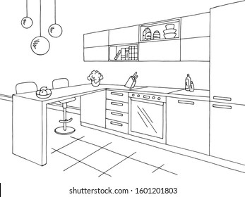 Line Kitchen Drawing Images, Stock Photos & Vectors | Shutterstock