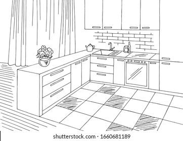 Kitchen Line Art Images Stock Photos Vectors Shutterstock