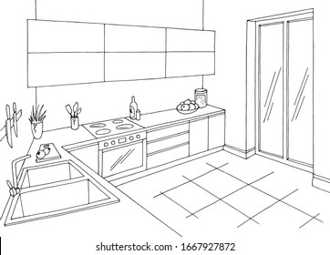 239,564 Kitchen outline Images, Stock Photos & Vectors | Shutterstock