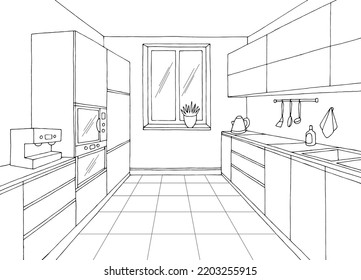 Kitchen room graphic black