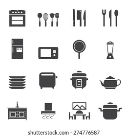 Kitchen room icon set