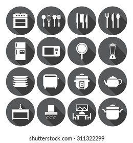 Kitchen room icon set