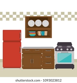 kitchen room scene icons
