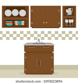 kitchen room scene icons