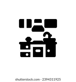 kitchen room vector icon. real estate icon solid style. perfect use for logo, presentation, website, and more. simple modern icon design glyph style