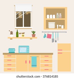 The kitchen room vector.illustrator EPS10.