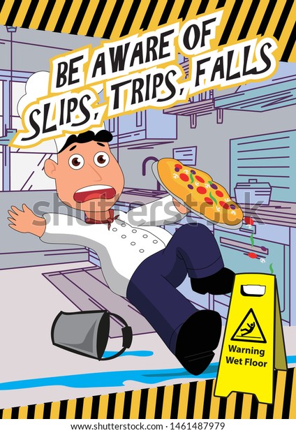 Kitchen Safety\
Poster Mind the slippery\
floor