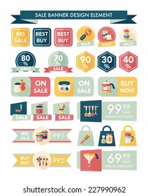 Kitchen sale banner design flat background,eps10