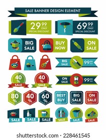 Kitchen sale banner design flat background,eps10