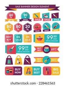 Kitchen sale banner design flat background,eps10