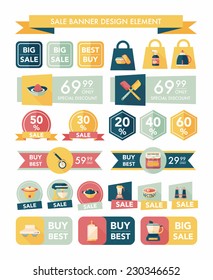Kitchen sale banner design flat background,eps10