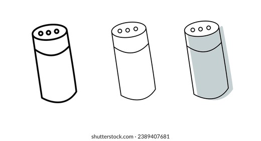 Kitchen salt shaker line black and white and color icon. Linear style sign for mobile concept and web design. Salt shaker outline vector icon. Symbol, logo illustration. Vector graphics.