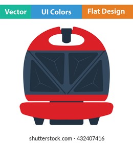 Kitchen sandwich maker icon. Flat design. Vector illustration.