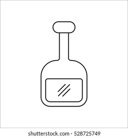 Kitchen Sauce bottle symbol sign line icon on background