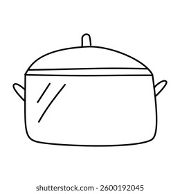 
Kitchen saucepan, hand drawn. Doodle illustration, vector, isolated on white background