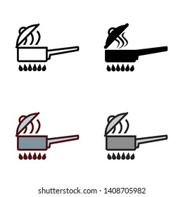 Kitchen Saucepan Open Icon in Different Color and Style