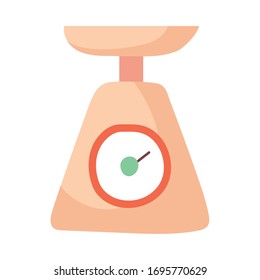 kitchen scale balance utensil hand draw style vector illustration design