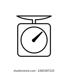 kitchen scale, dish scale - vector icon