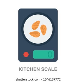 Kitchen scale flat icon on white transparent background. You can be used kitchen scale icon for several purposes.