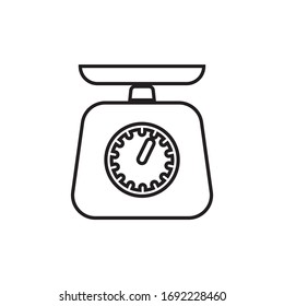 Kitchen scale flat icon on white transparent background. You can be used kitchen scale icon for several purposes.