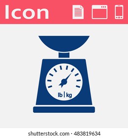 Kitchen scale flat vector icon